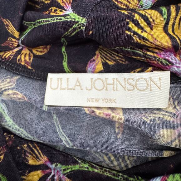 ULLA JOHNSON Fernanda Drop-Waist Floral-Print Stretch-Jersey Turtleneck Dress - Picture 7 of 9